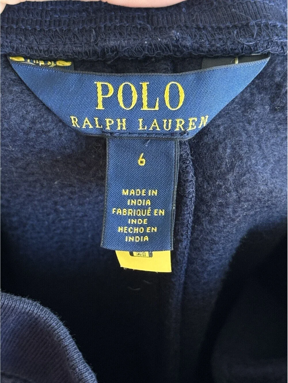 Polo Ralph Lauren Boys Size 6 Navy Fleece Jogger Sweatpants Logo Patch